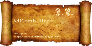 Németh Miron névjegykártya
