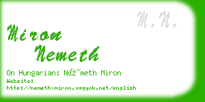 miron nemeth business card